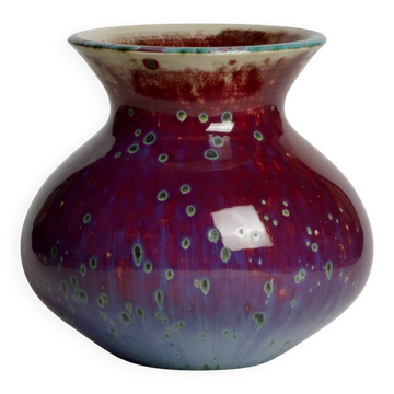 Vase en porcelaine à glaçure paon de Matsuyama Gaei 松山雅英