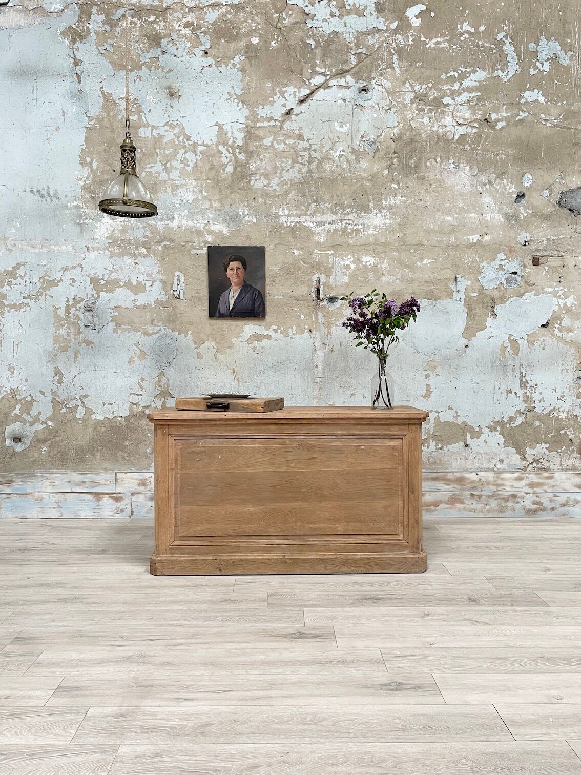 Bank store counter with drawers, circa 1900.