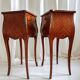 Louis XV French bedside tables with floral marquetry, 1940s, set of 2