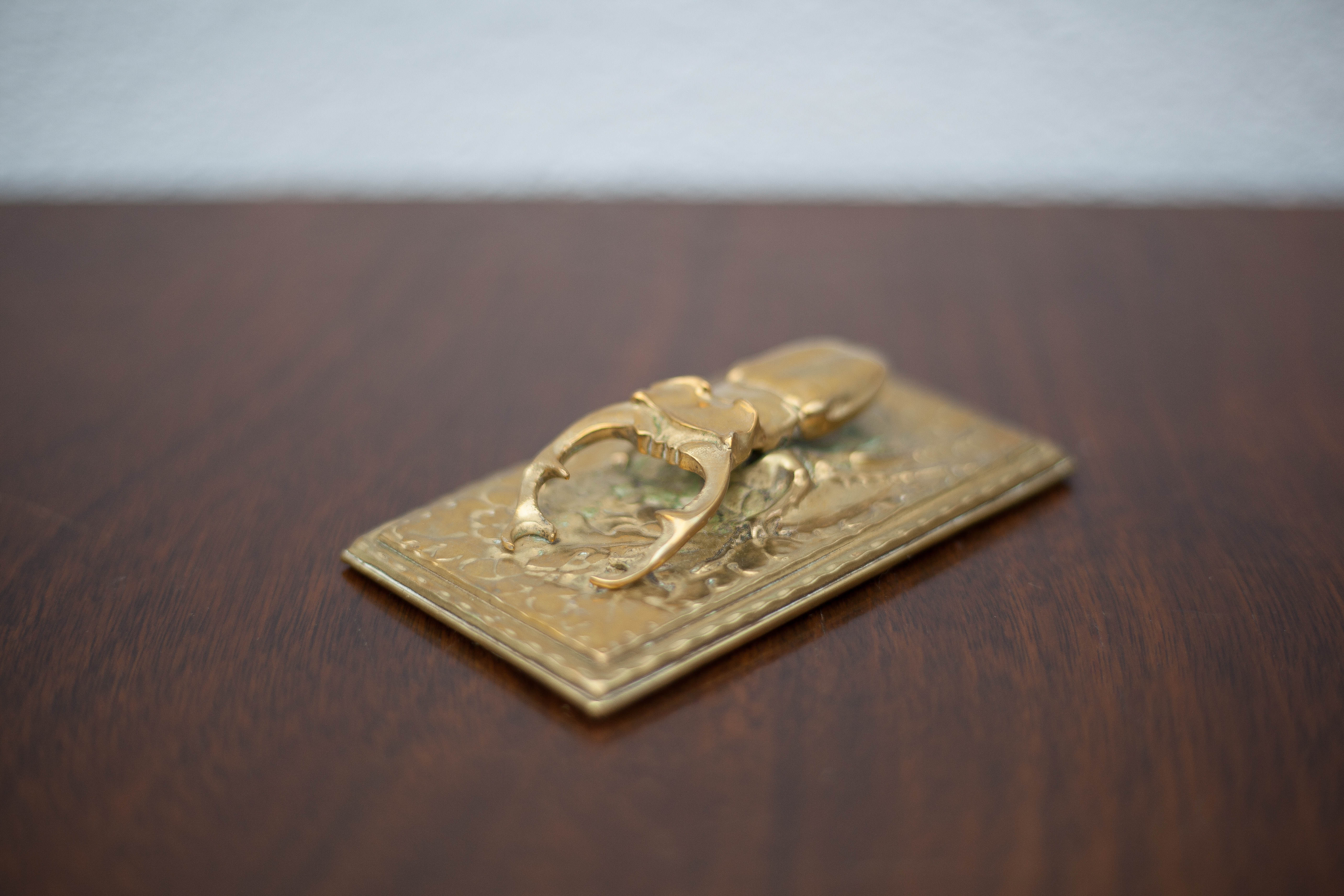 Scarab brass mail clip