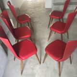 Chaise en skaï rouge