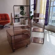 Set of 6 vintage smoked plexiglass modules – 70s/80s – Roche Bobois style