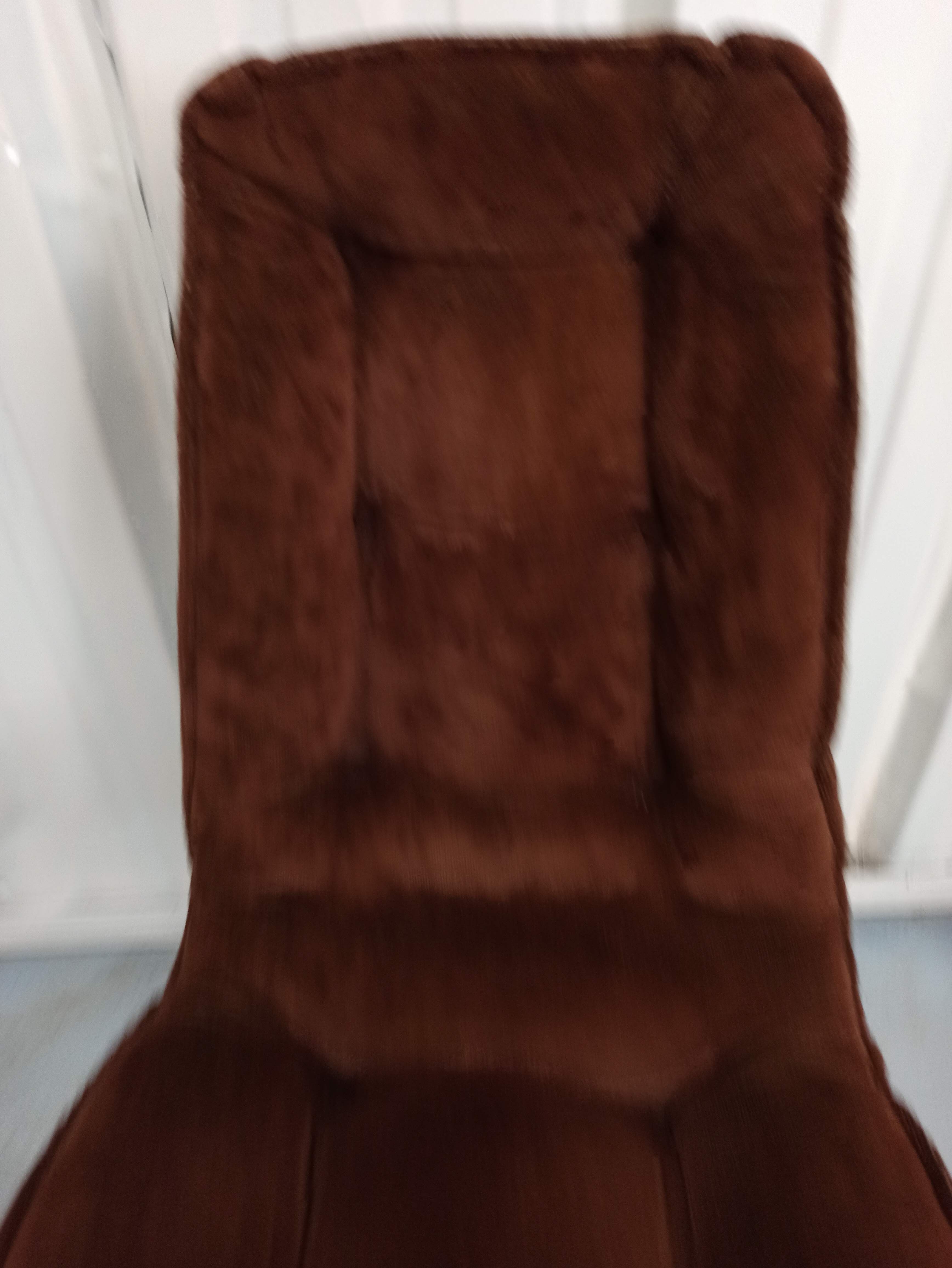 Set of 6 chrome velvet bucket chairs from the 70s