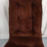 Set of 6 chrome velvet bucket chairs from the 70s