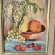 Oil Painting on Canvas Still Life with Fruits Signed Jorgji