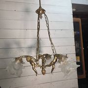 Lustre aux angelots en bronze années 70