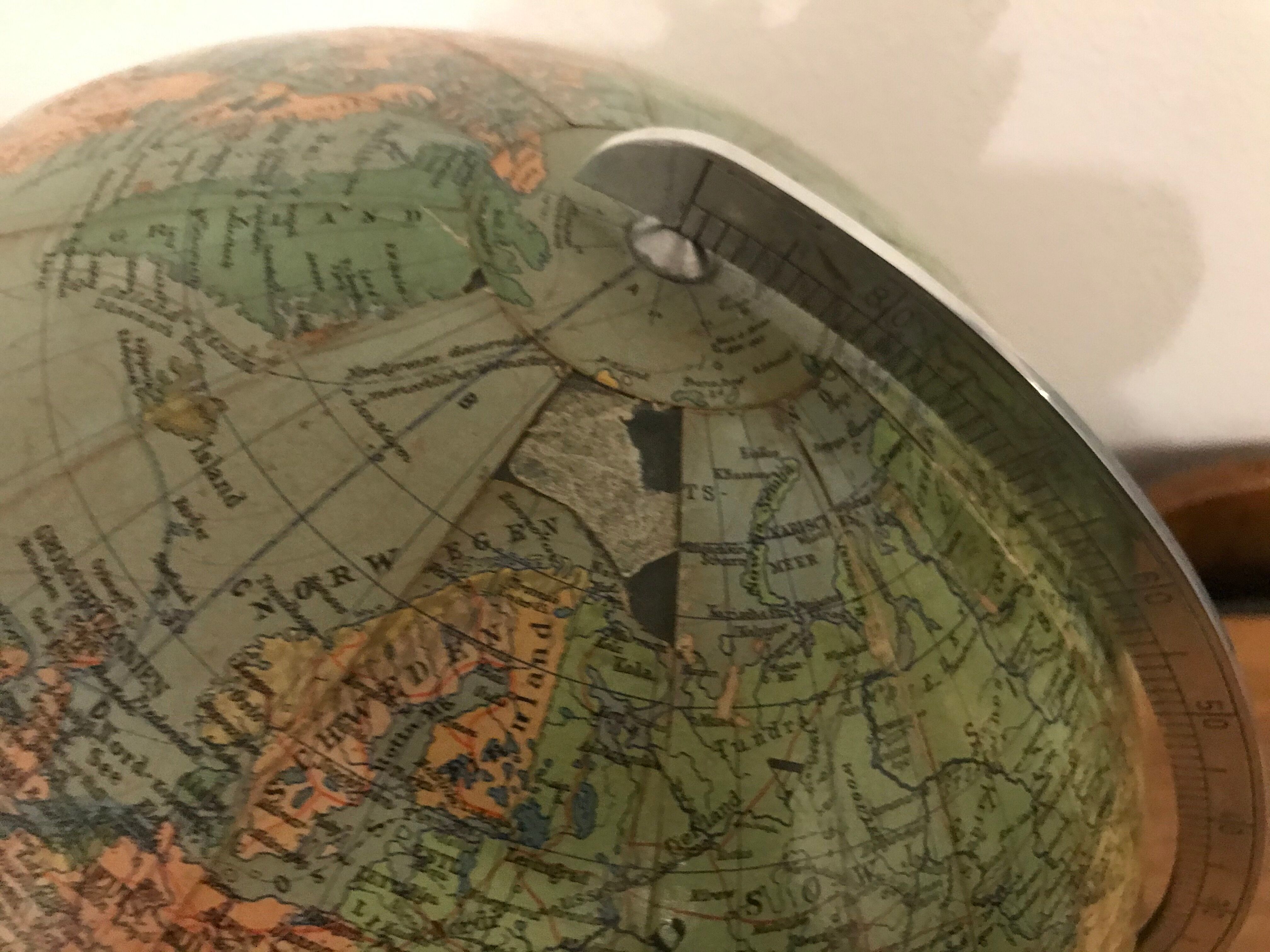 Globe en verre Illuminé de Columbus Paul Oestergaard 1950 vintage design