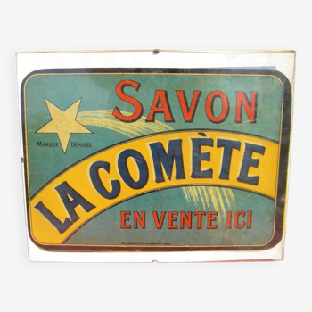 Carton publicitaire ancien "savon la comète"