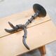 Vintage wrought iron brutalist candle holder