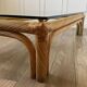 Grand table basse rotin et verre