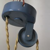 Suspension enamelled sheet metal rises drop vintage blue