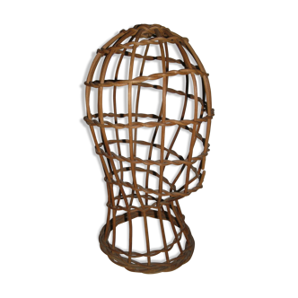 Mannequin head in rattan