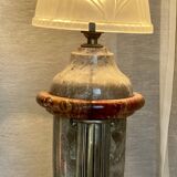 Art Deco marble and glass lamp, 1920s-30s
