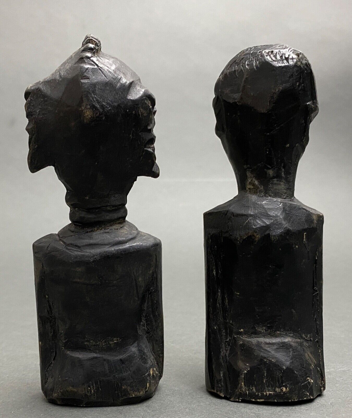 Pair of wooden statuettes sculptures of african couple 1960