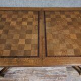 Important antique extendable wooden table – Inlaid top –