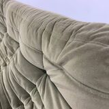 Vintage 2 and 3 seater green velvet togo set