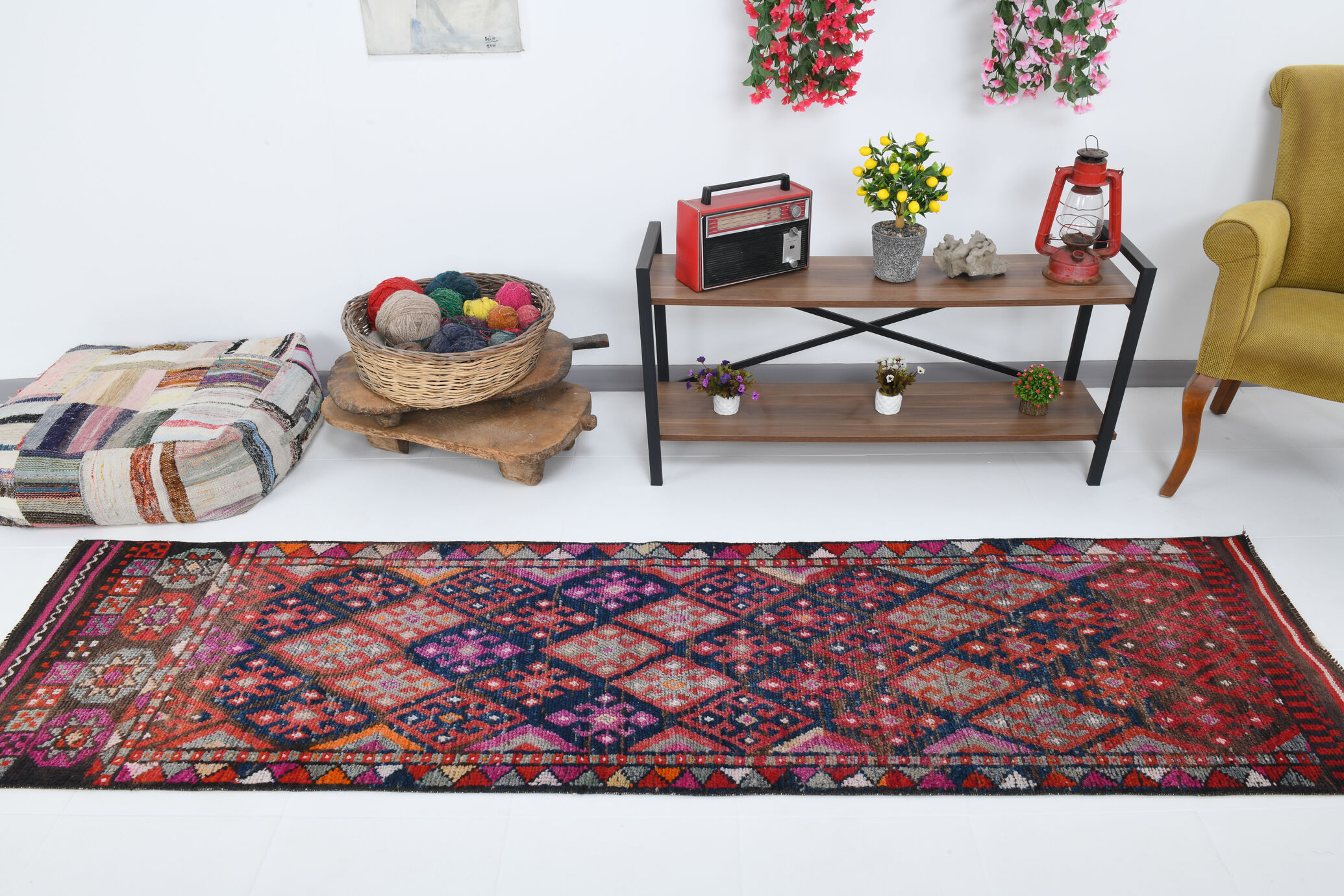 3x9 Vintage Antique Runner Rug, 76x283Cm