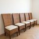 Set of 6 dining chairs in rattan and wood