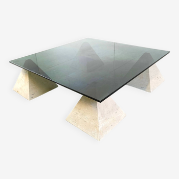 Vintage stone pyramid coffee table, 1970s