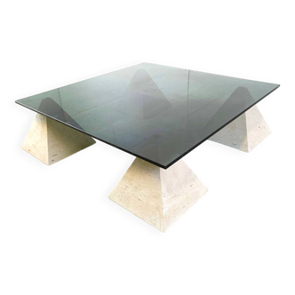 Table basse pyramide vintage en pierre, 1970