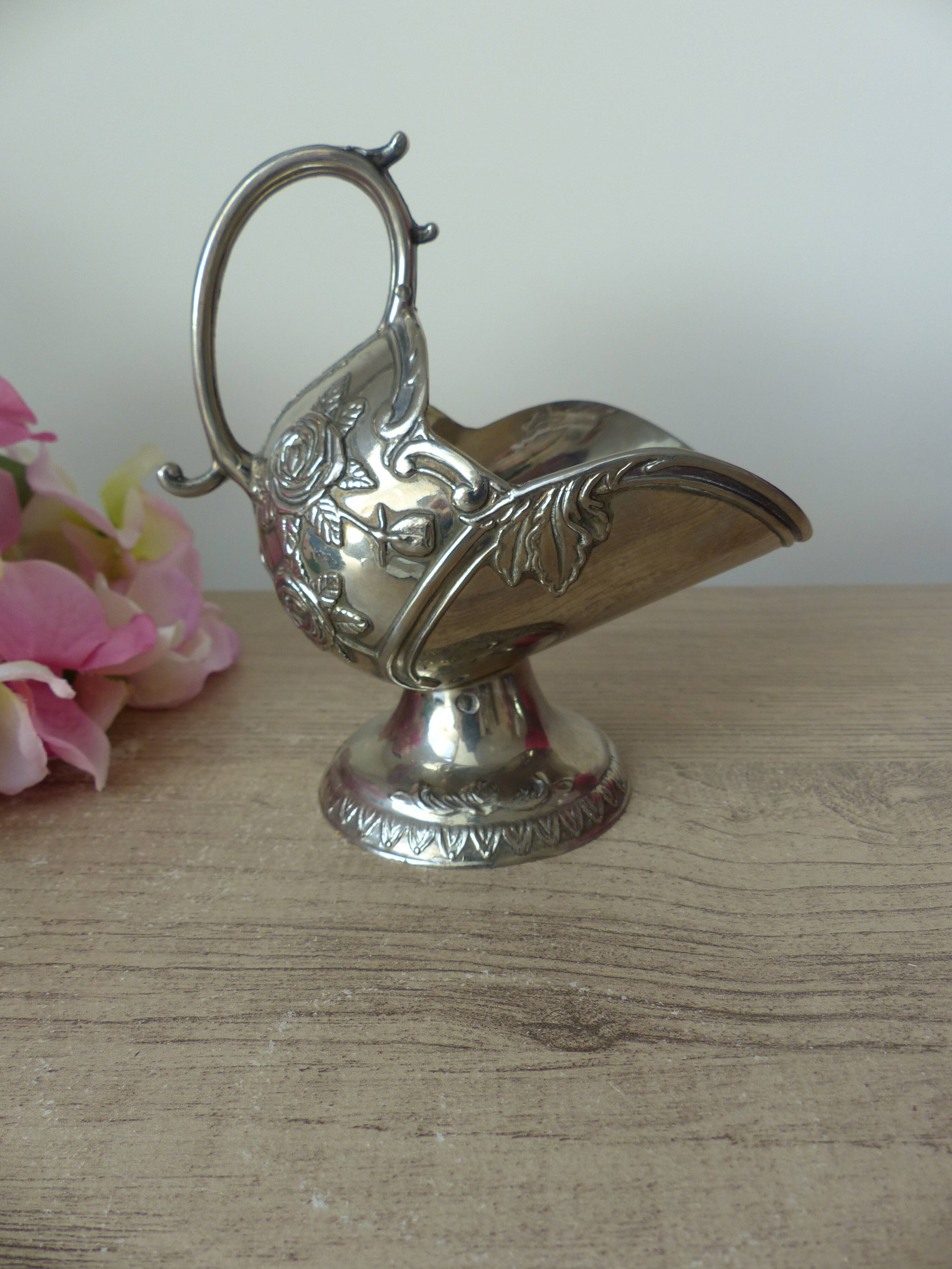 Sugar bowl Zinc alloy silver plated, sugar pot table decoration