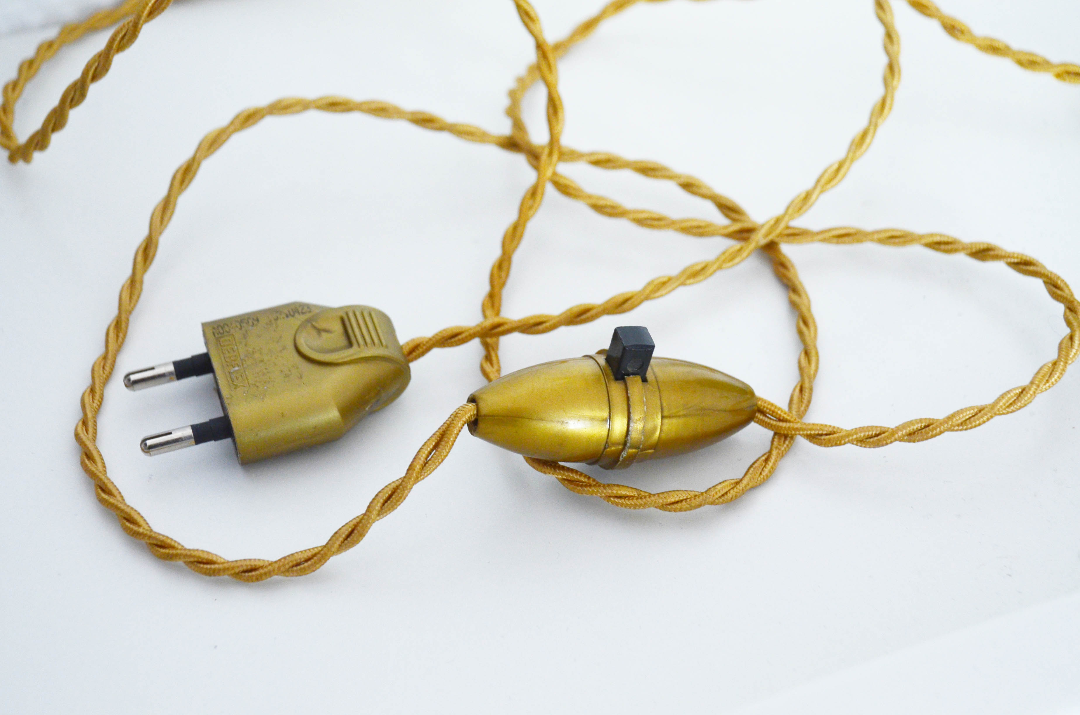 Pineapple lamp brass glass 60s