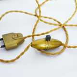 Pineapple lamp brass glass 60s