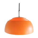 Swedish orange metal and glass pendant lamp by Hans-Agne Jakobsson, 1970s