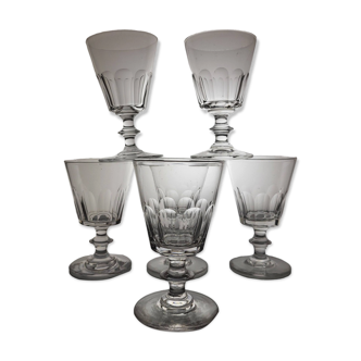 6 Baccarat water/wine glasses - Saint Louis model Caton 19th century