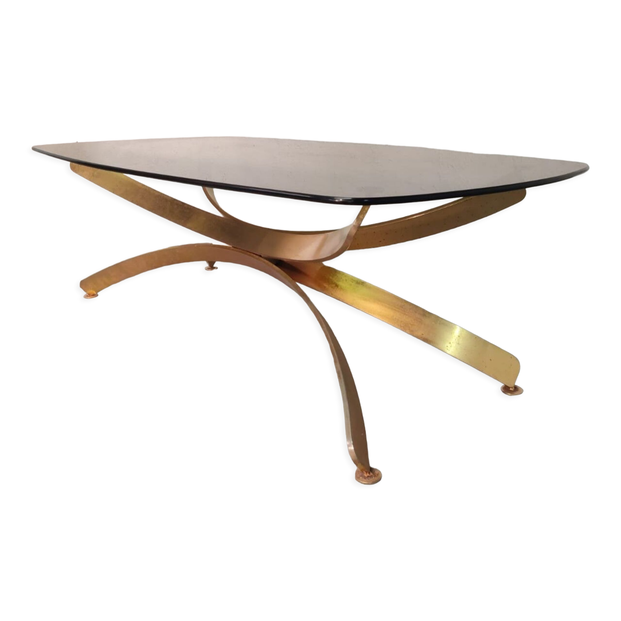 Golden metal coffee table, 70s