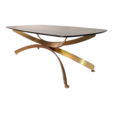 Golden metal coffee table, 70s