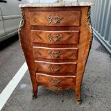 Dresser rag maker style louis xv marquetry marble top