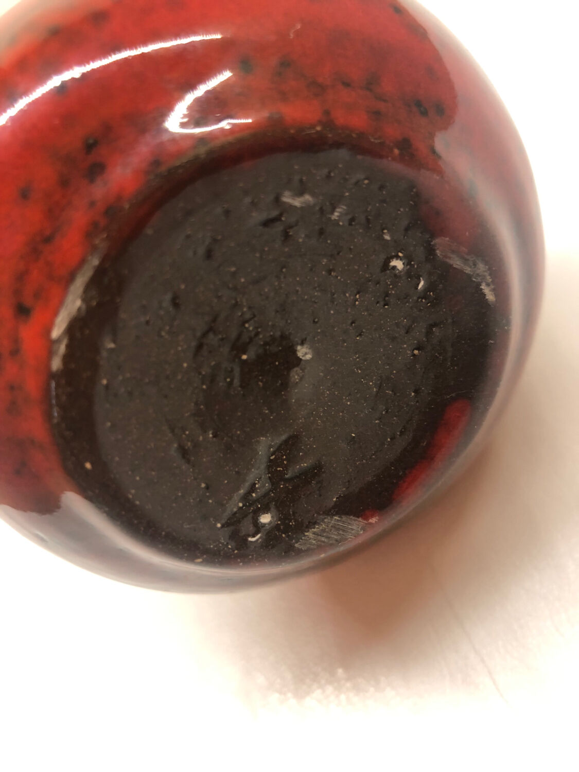 Red ceramic bud vase