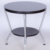 Restored Small Bauhaus Table, by Hynek Gottwald, Oak, Chrome, Czech, 1930s