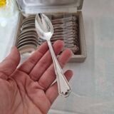 Set of 12 silver-plated coffee or dessert spoons from the E brand