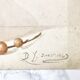 Old watercolor depicting a still life at the tea box