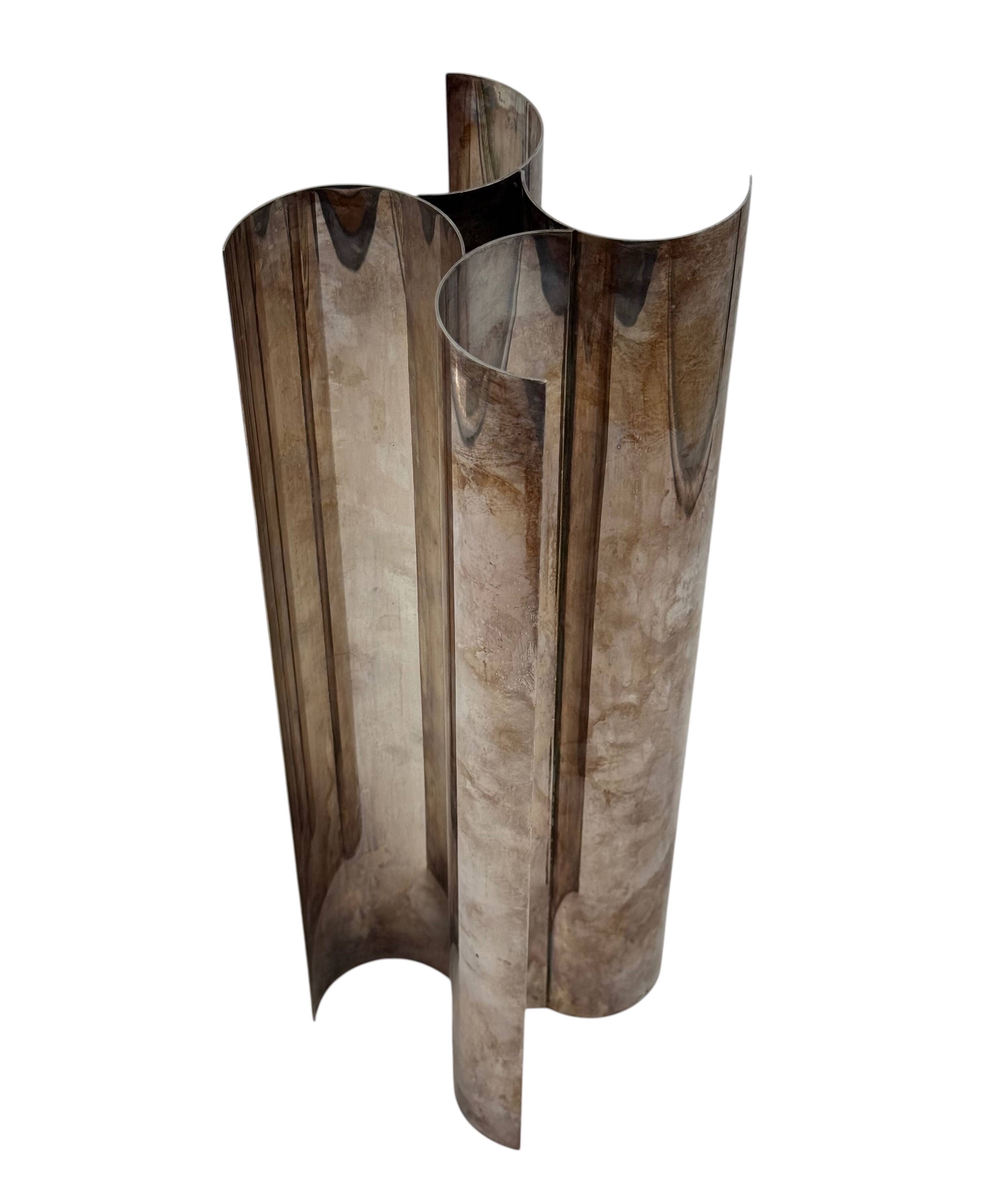 Christian Dior, Silver-plated solifleur sculptural vase, Dior France 1980s