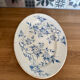Old earthenware plate from Grigny – blue floral decoration