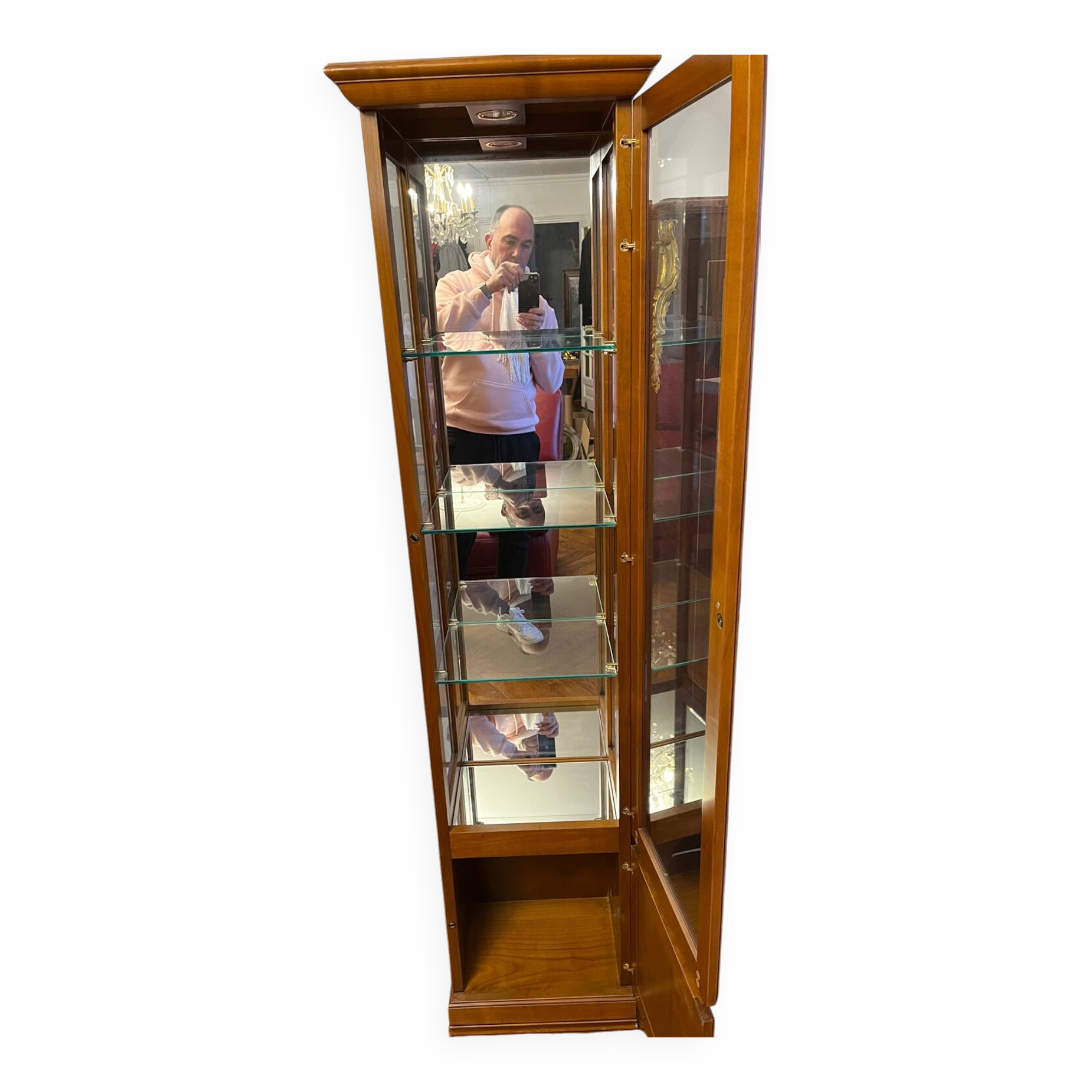Cherry wood display cabinet
