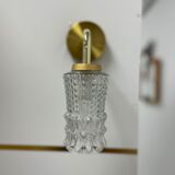 Vintage glass and brass wall lamp
