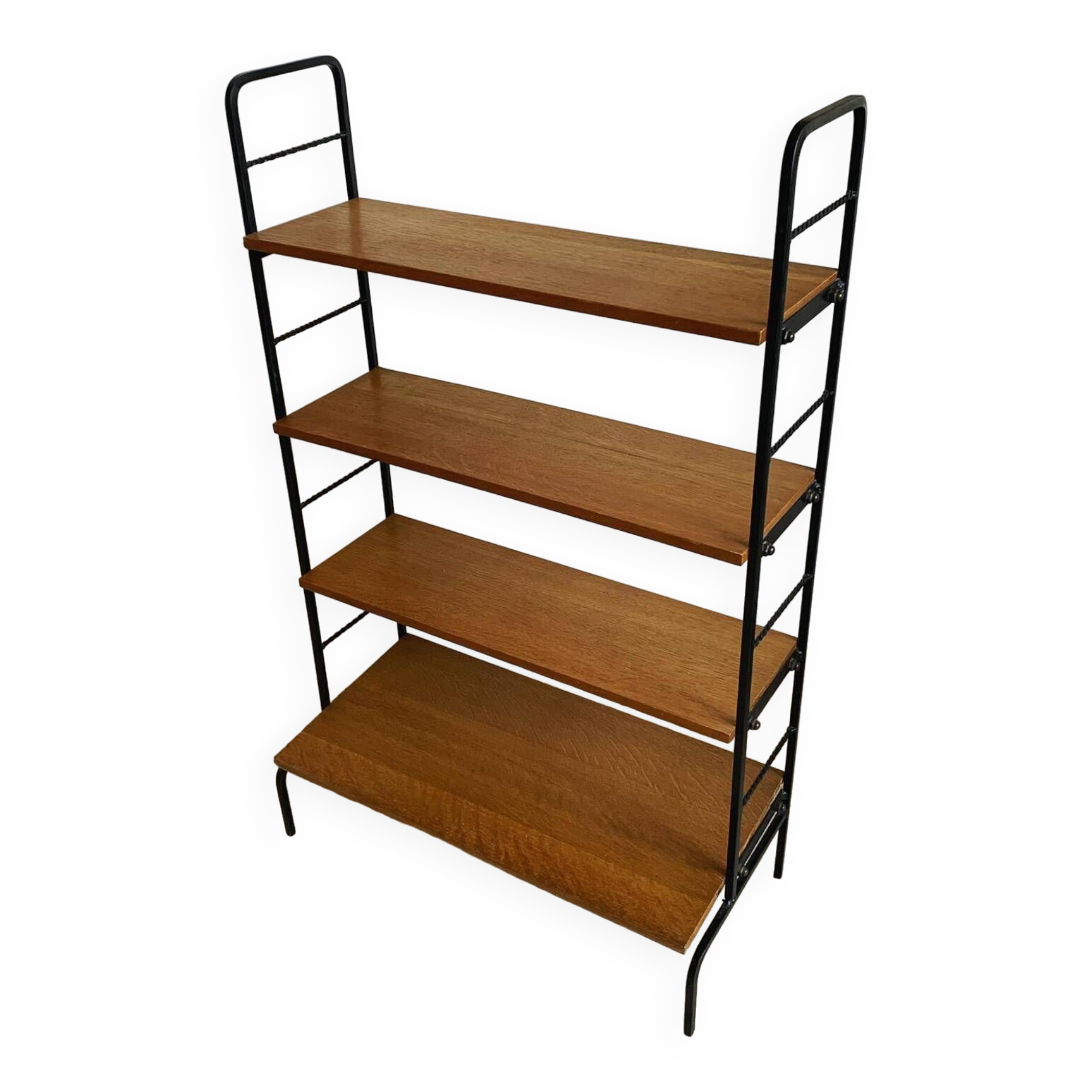 Vintage shelf in wood and wrought iron