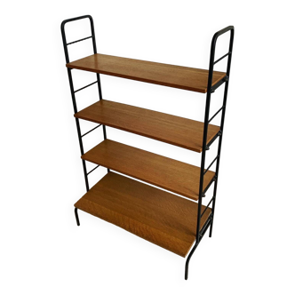 Vintage shelf in wood and wrought iron