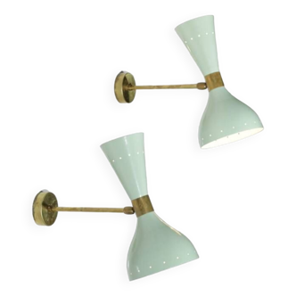 Pair of Italian designer wall lights from the 1950s