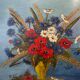 Still life with bouquet of flowers - Oil on signature panel to identify. XXth