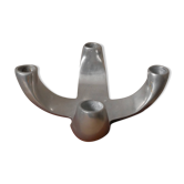 Bougeoir chandelier candélabre en aluminium métal argenté design scandinave objet de décoration