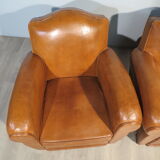Pair of leather club chairs