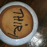 Hollow ceramic plate signed Albert Thiry