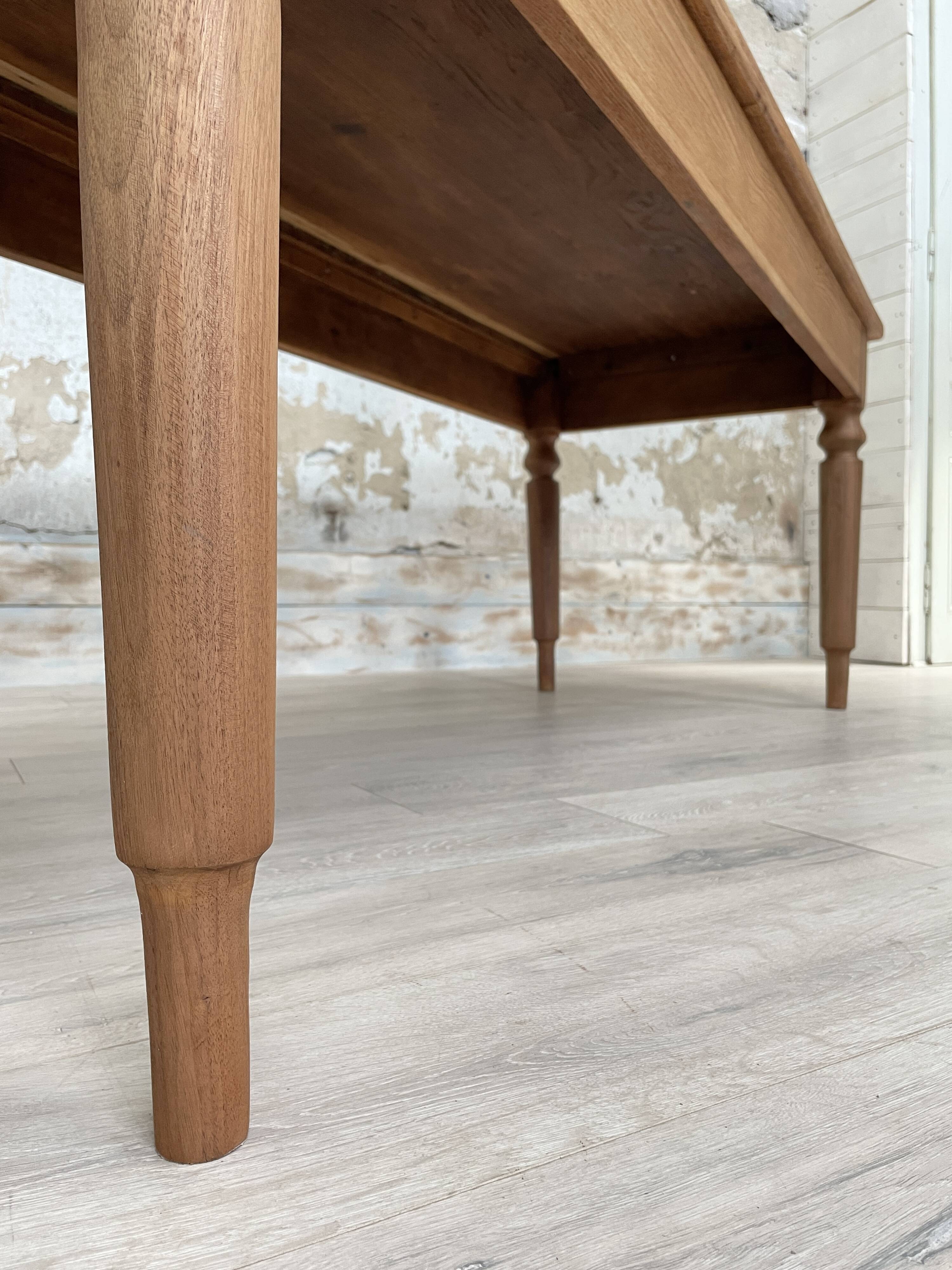 Solid wood farmhouse table