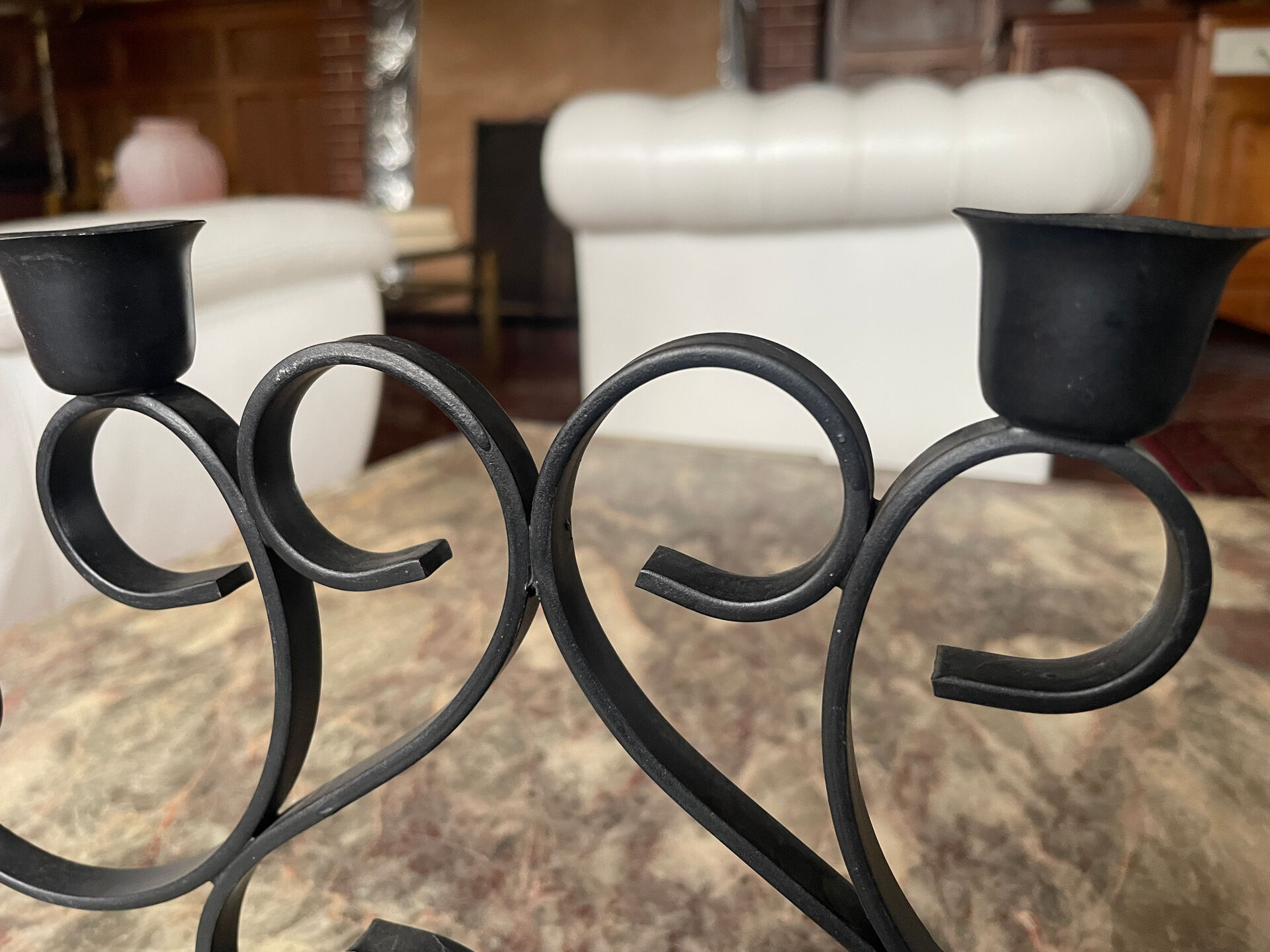 Vintage wrought iron candlestick