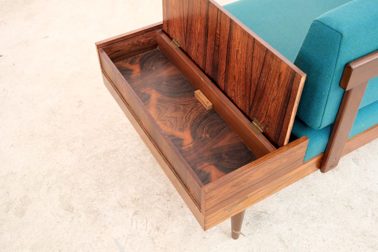 Méridienne scandinave en palissandre, années 1960